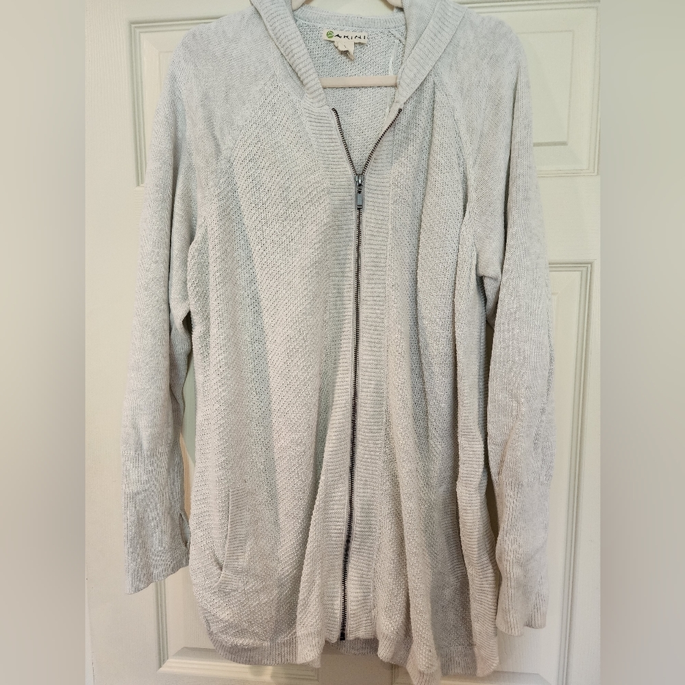 Waffle Knit Zipper Cardigan